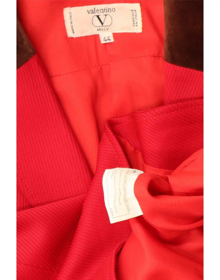 Chaqueta tipo blazer de 2 botones para mujer Valentino EU 44 XL Lana color block rojo