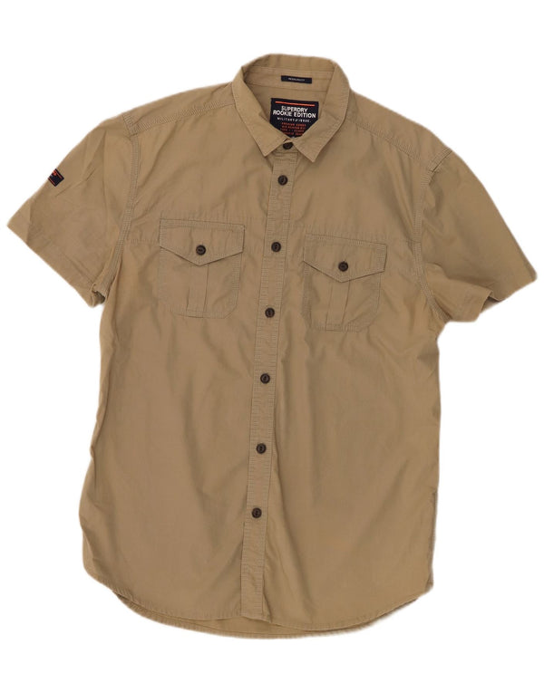 Superdry Camisa Regular Fit De Manga Corta Para Hombre De Algodón Beige Grande