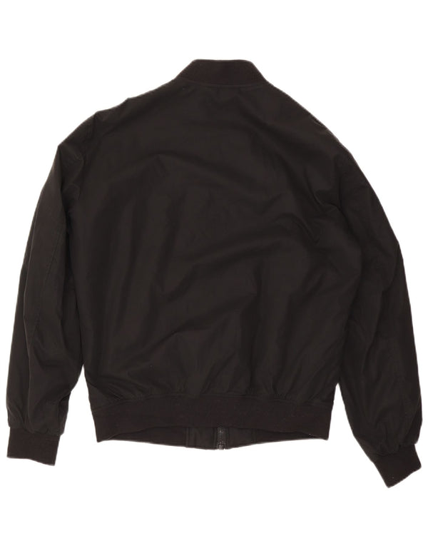 Zara Mens Loose Fit Bomber Jacket UK 36 Small Poliéster Negro