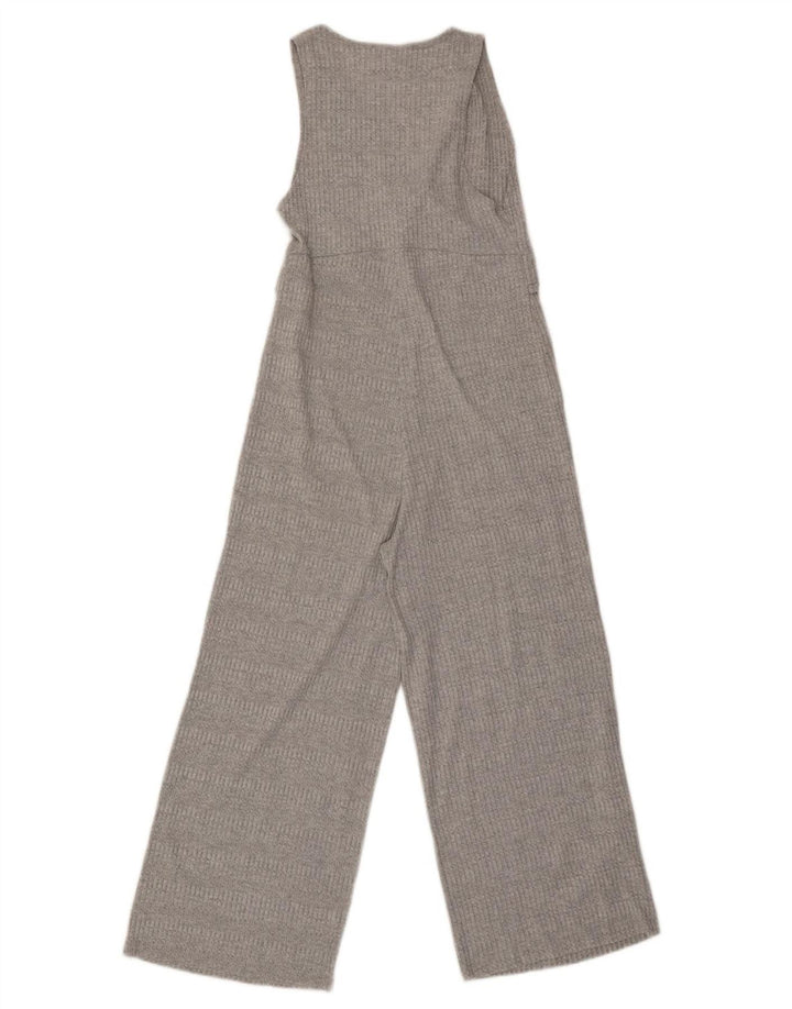 Zara Mujer Mono De Punto Sin Mangas UK 8 Pequeño Poliéster A Rayas Gris