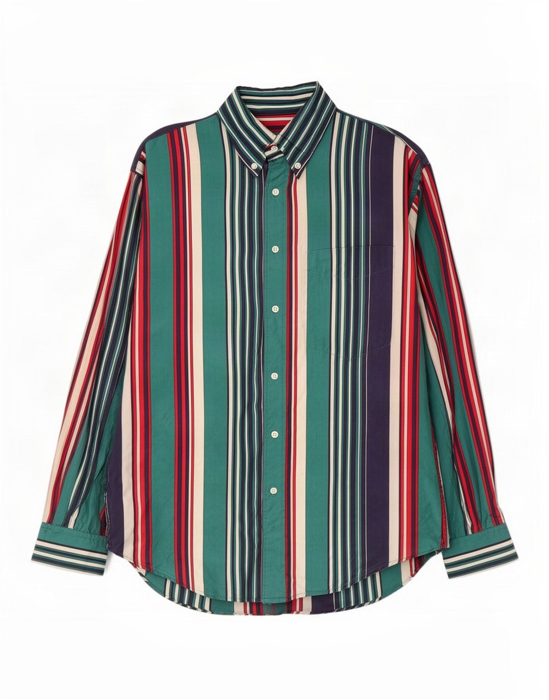 Camisa vintage para hombre de seda a rayas azules pequeñas