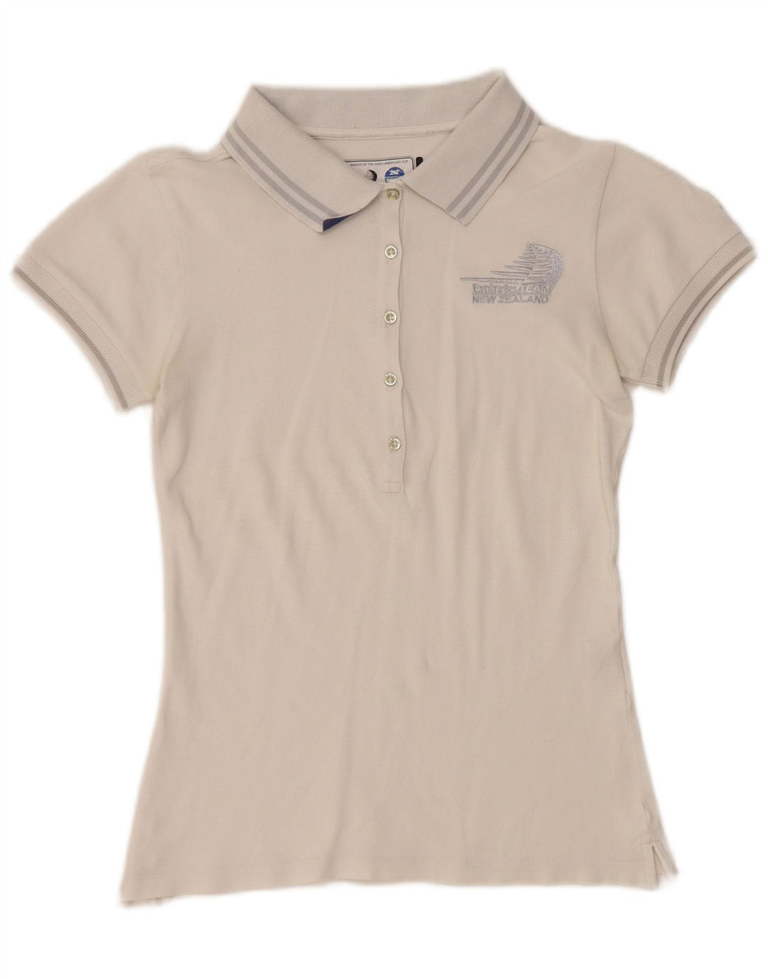 NORTH SAILS Polo gráfico de Nueva Zelanda para mujer UK 6 XS Blanco