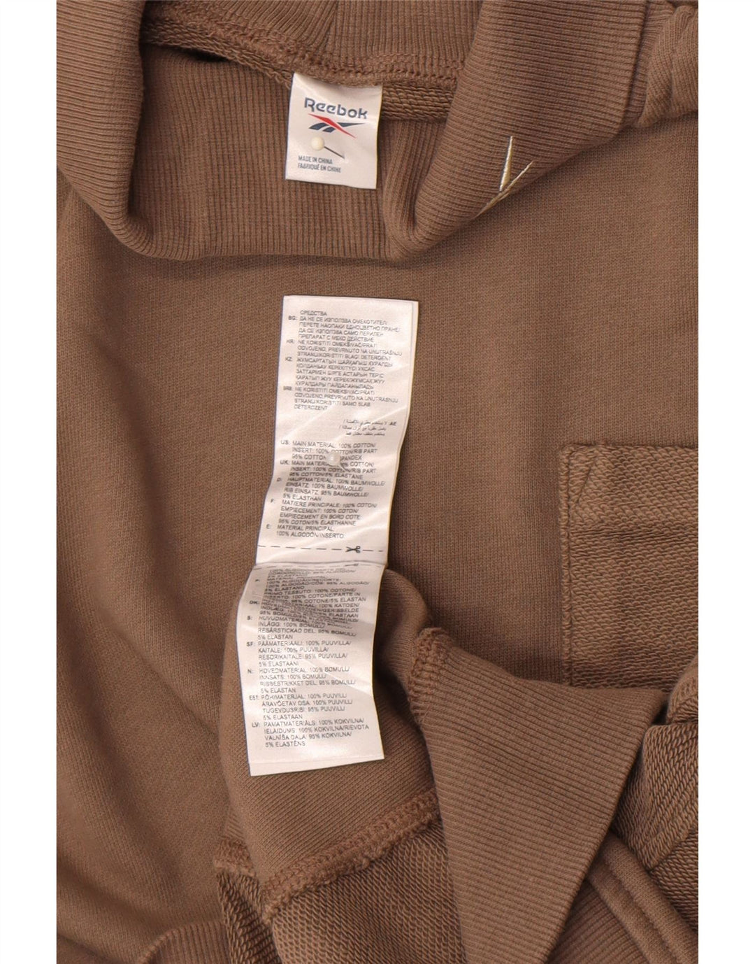 Reebok - Sudadera extragrande con cuello vuelto para mujer, talla 40, talla grande, color marrón