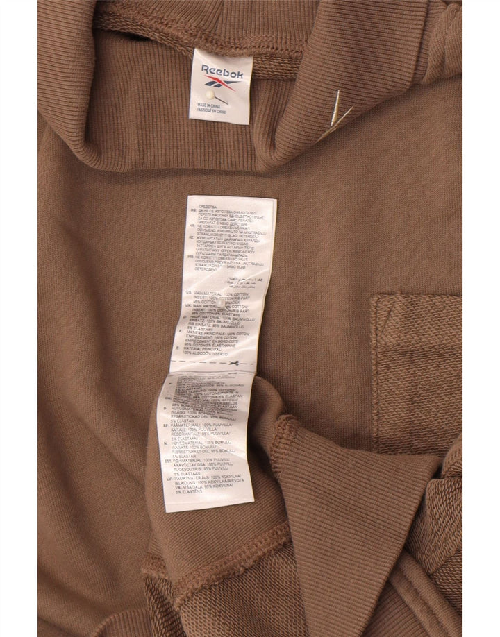 Reebok - Sudadera extragrande con cuello vuelto para mujer, talla 40, talla grande, color marrón