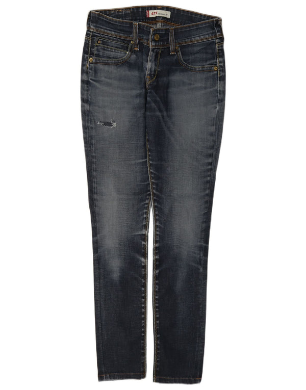 Levi's Mujer 473 Vaqueros Pitillo Ajustados Desgastados W29 L30 Algodón Azul