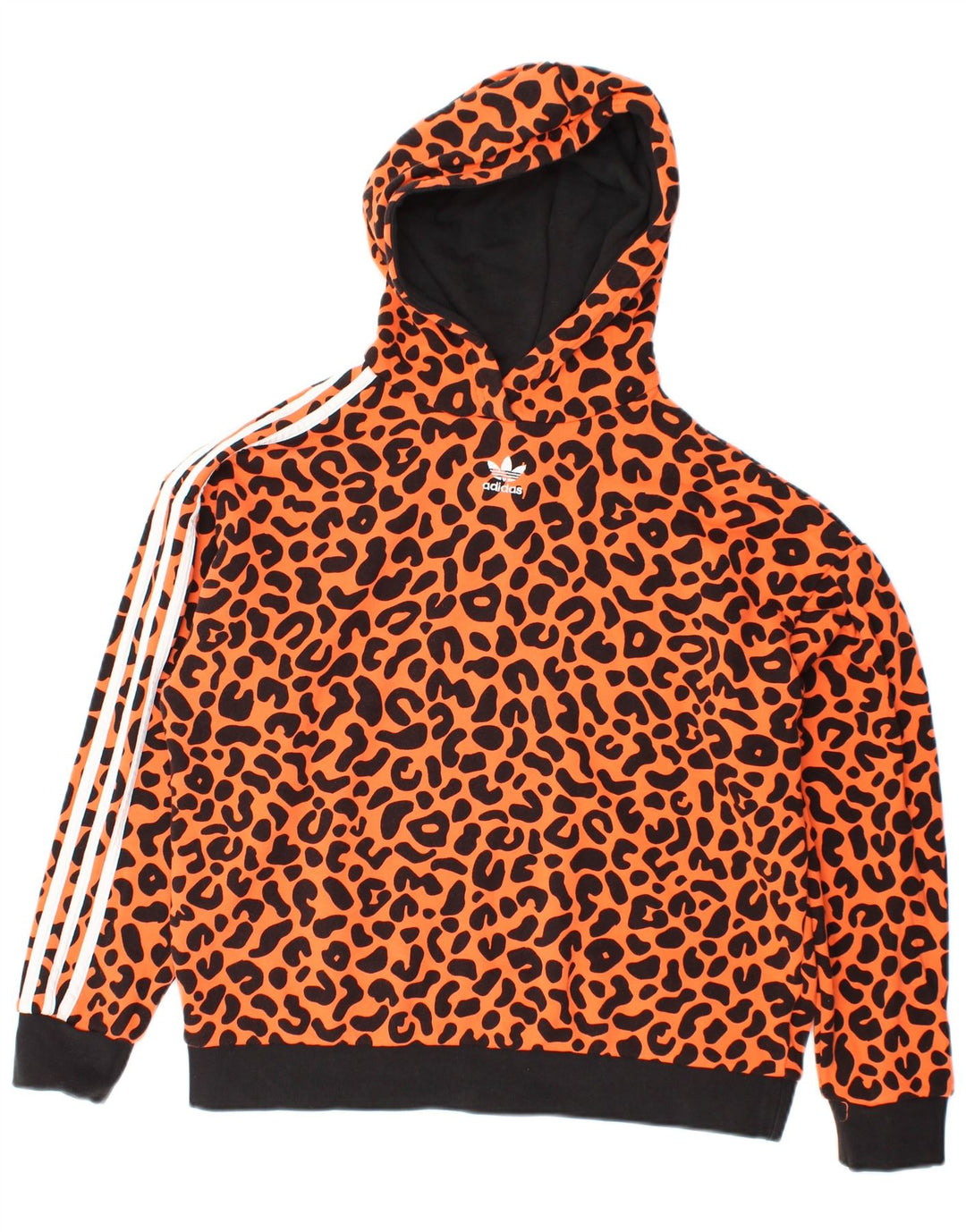 ADIDAS Mujer Rich Mnisi Sudadera con capucha Jumper Reino Unido 10 Pequeño Naranja Estampado Animal