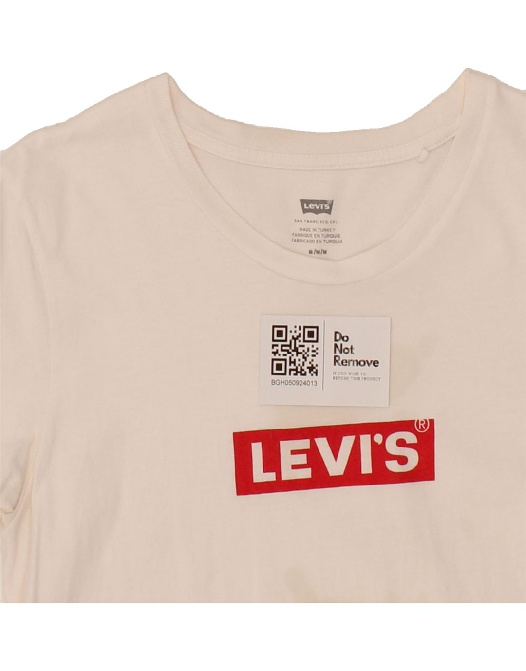 LEVI'S Womens Graphic T-Shirt Top UK 12 Medium White Cotton Vintage Levi's and Second-Hand Levi's from Messina Hembry 