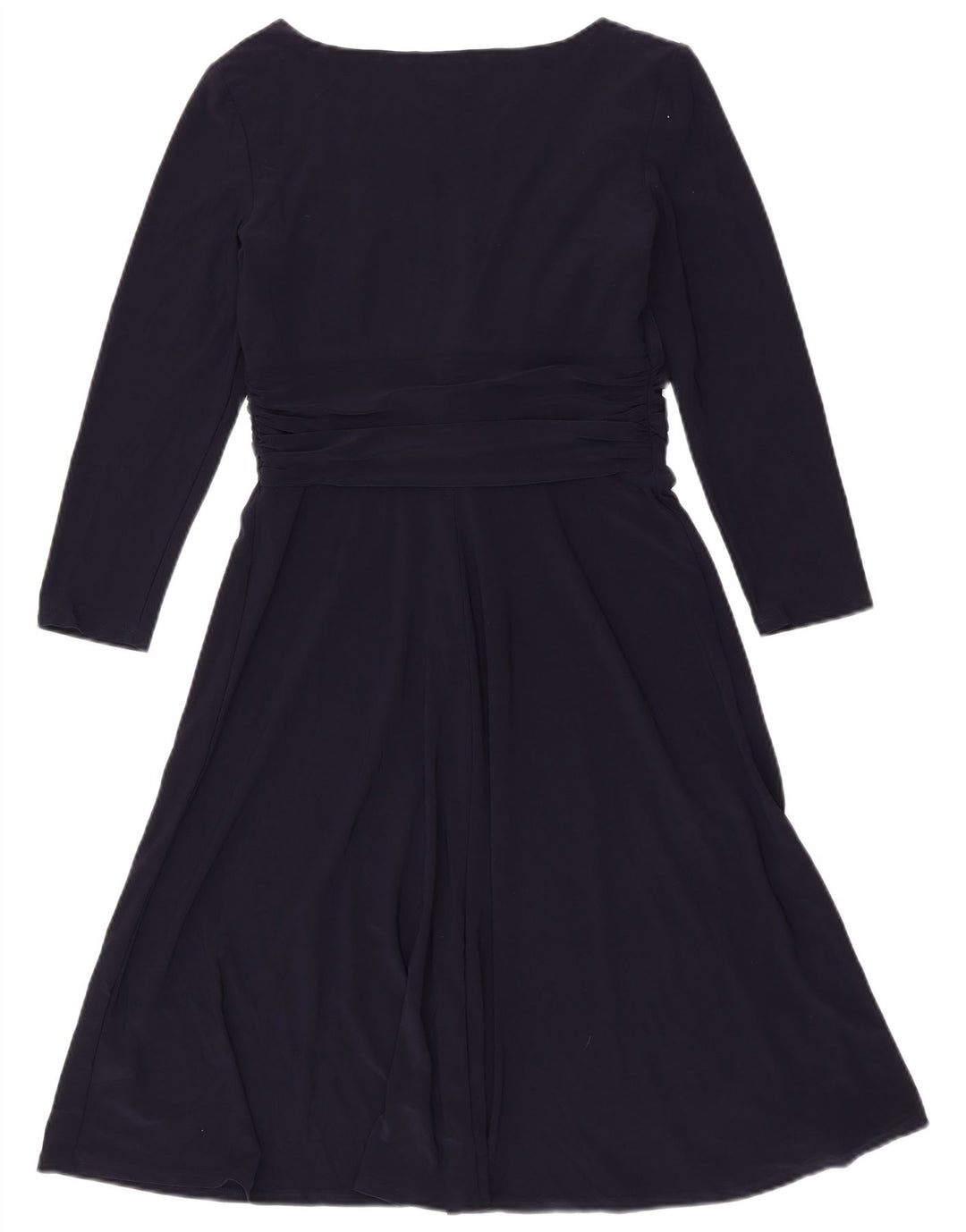 Chaps Vestido acampanado de manga 3/4 para mujer UK 42 Poliéster azul marino mediano