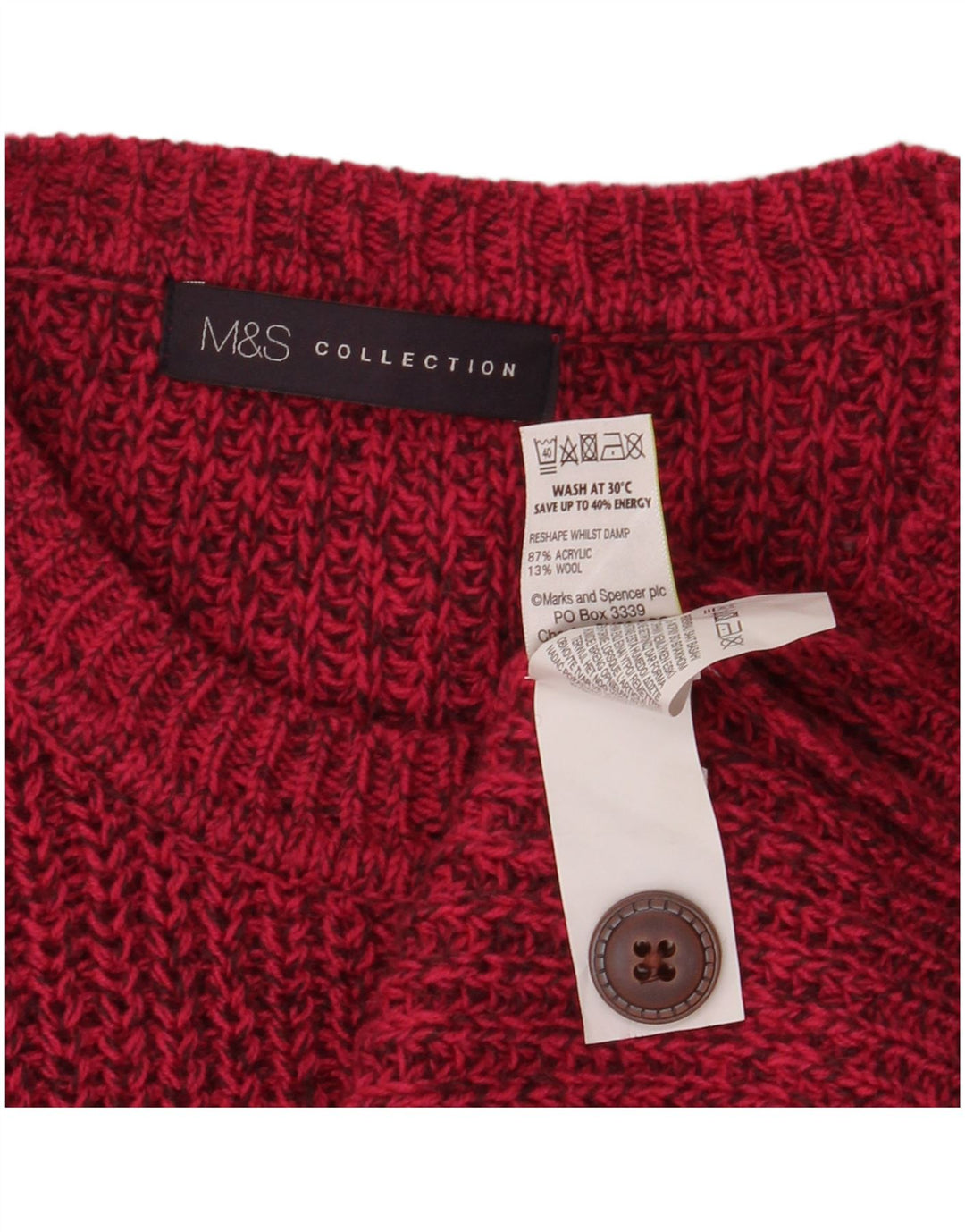 Marks & Spencer Suéter tipo cárdigan extragrande para mujer UK 10 Small Pink Moteado