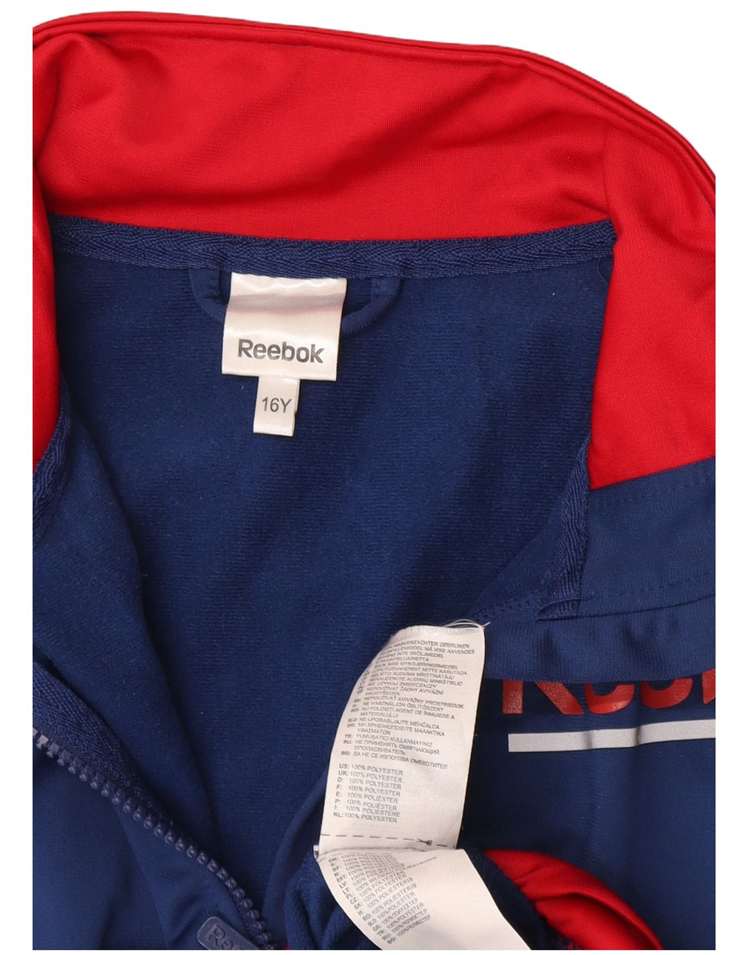 Reebok - Chaqueta de chándal gráfica para niños, 15-16 años, color azul marino