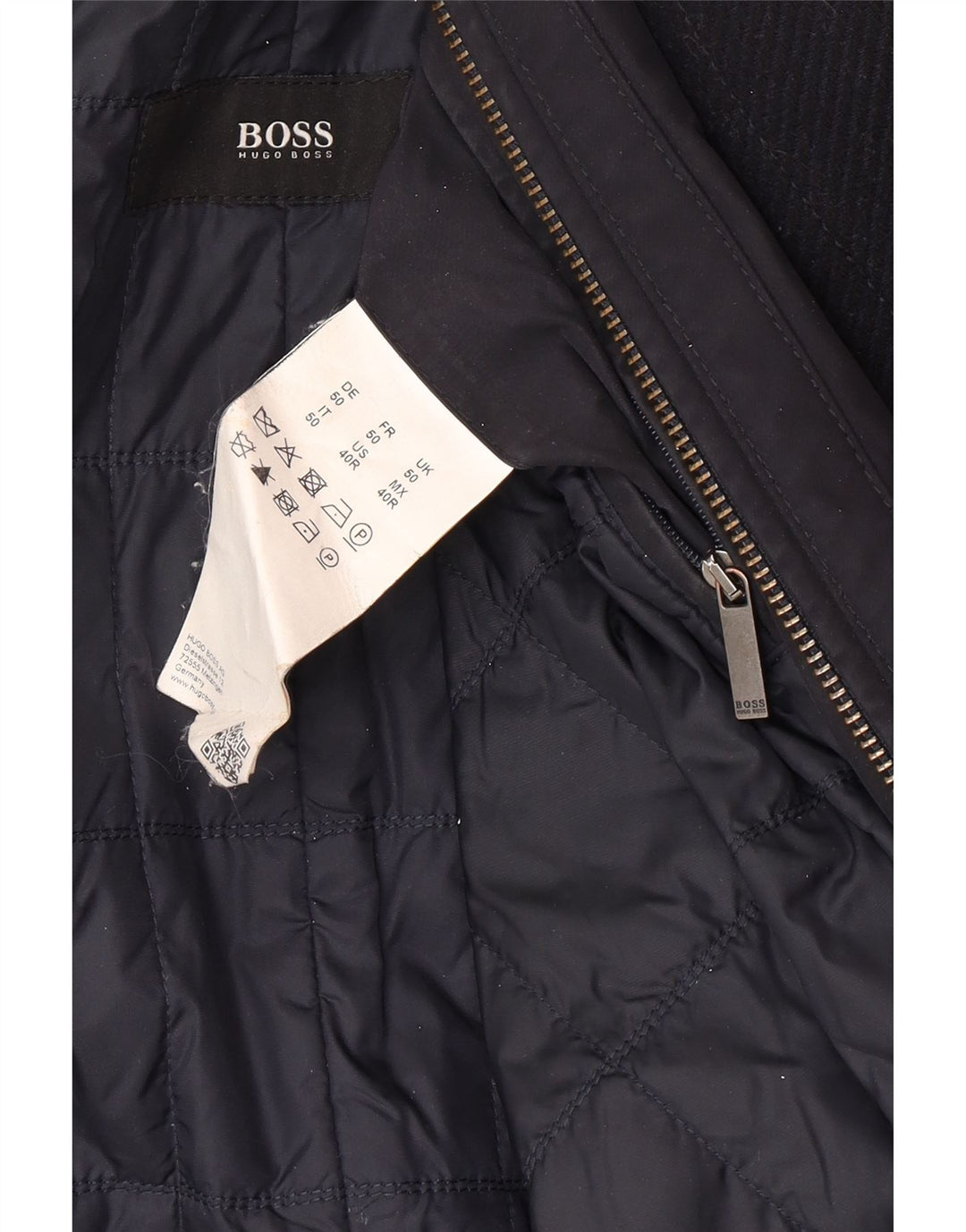 Hugo Boss Abrigo para hombre EU 50 Grande Lana azul marino