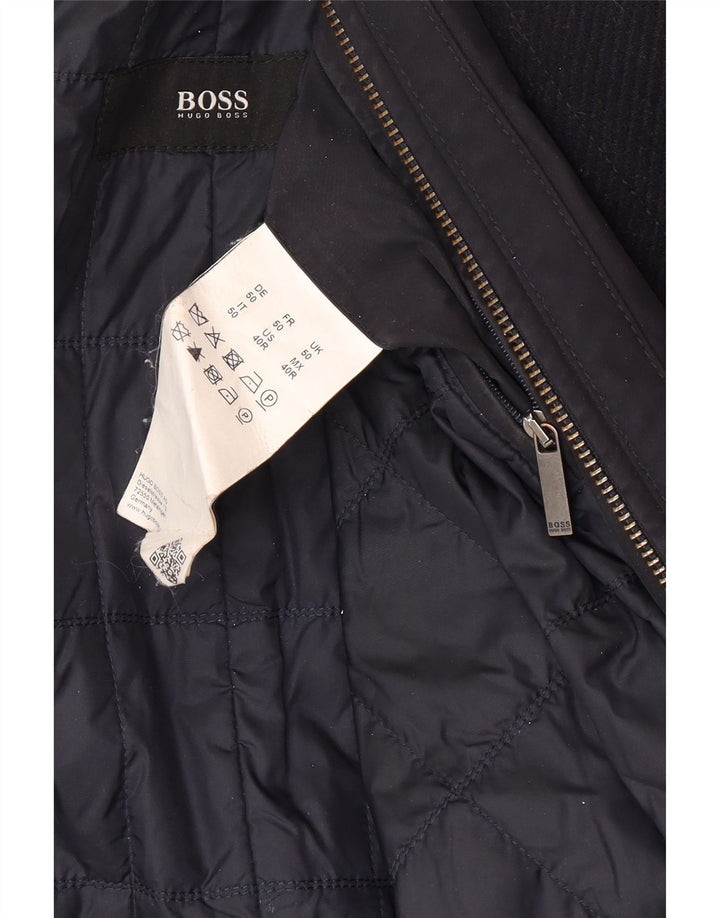 Hugo Boss Abrigo para hombre EU 50 Grande Lana azul marino