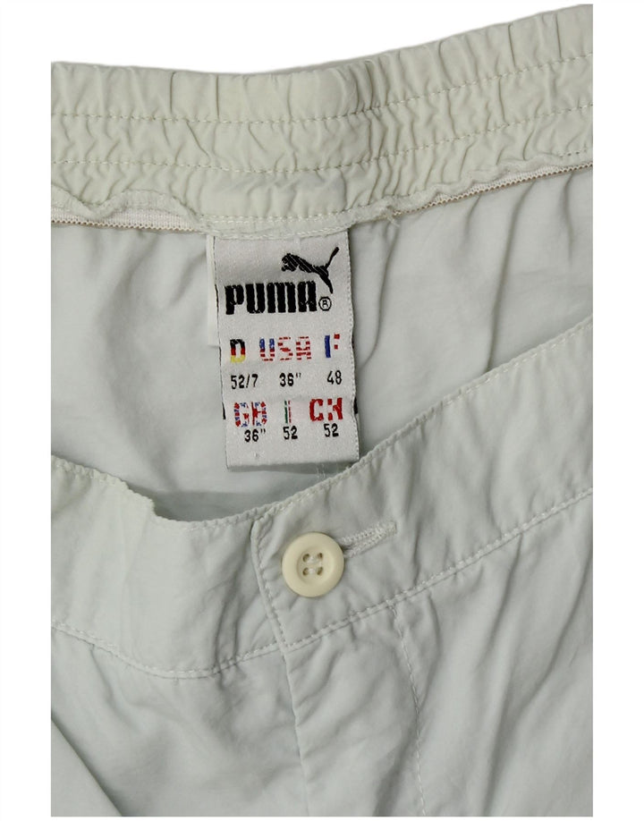 Puma Pantalones cortos chinos pegados para hombre W36 Poliamida a rayas azules grandes