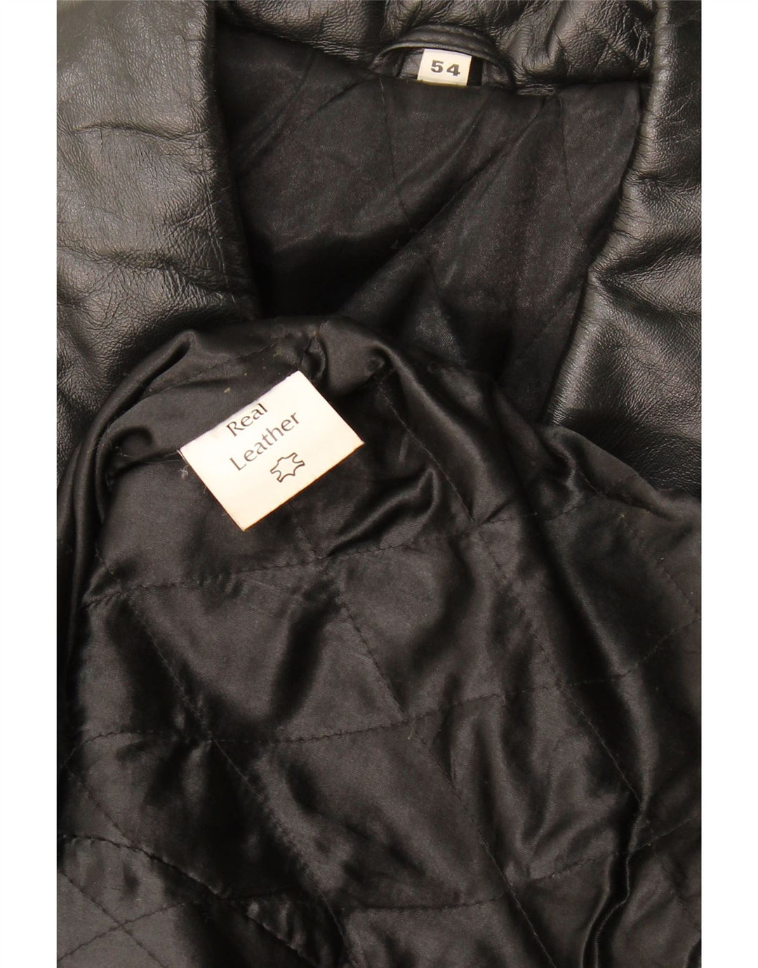 Vintage chaqueta de cuero para hombre EU 54 2XL cuero negro