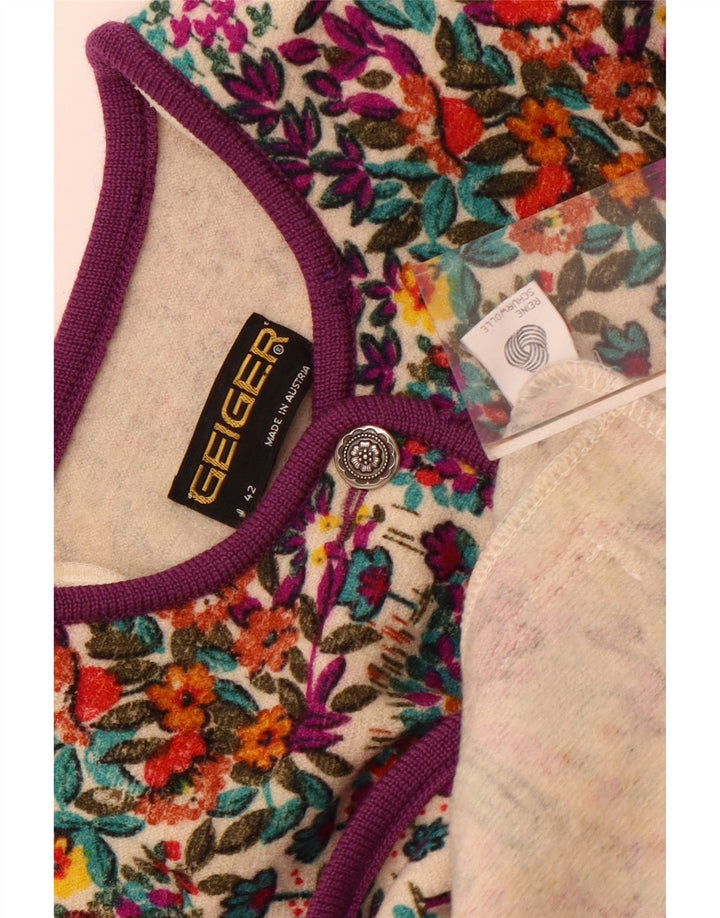 Geiger Cárdigan para mujer, suéter EU 42, grande, multicolor, floral, lana virgen
