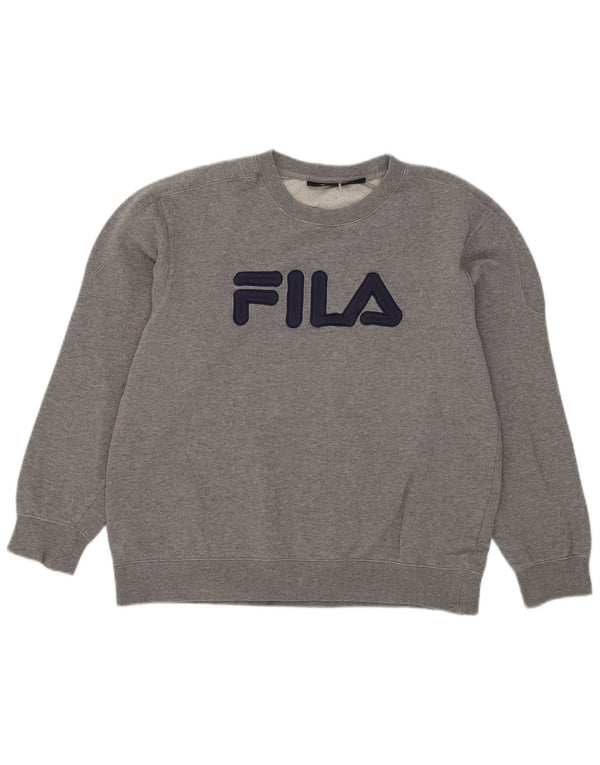 Fila Hombre Graphic Sudadera Jumper Grande Gris Algodón