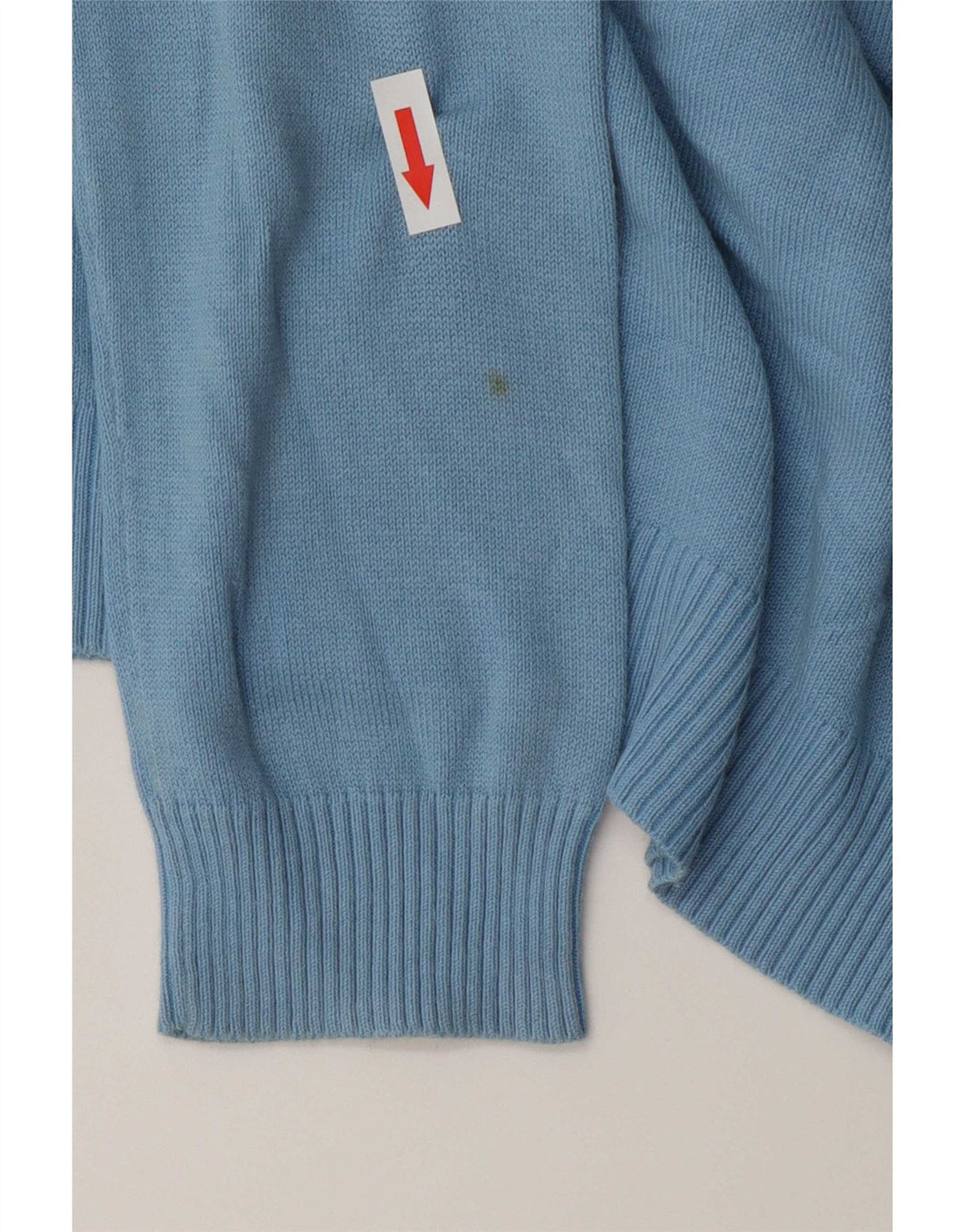 Zara - Jersey con cuello en V para mujer, talla 40, algodón azul medio