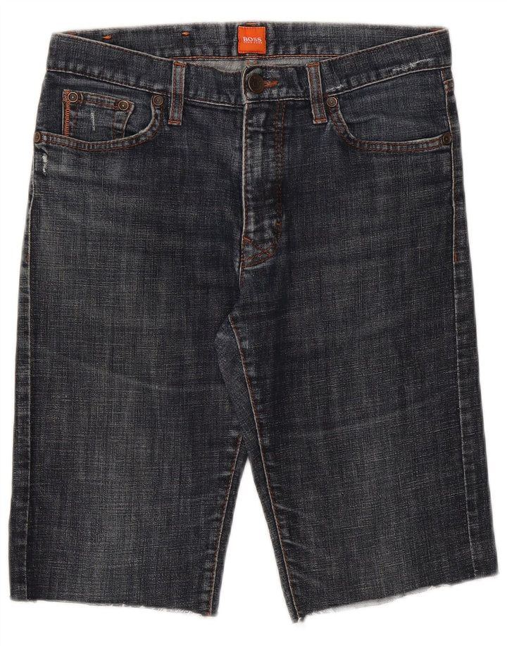 Pantalones Cortos De Mezclilla Hugo Boss Hombre W30 Azul Medio