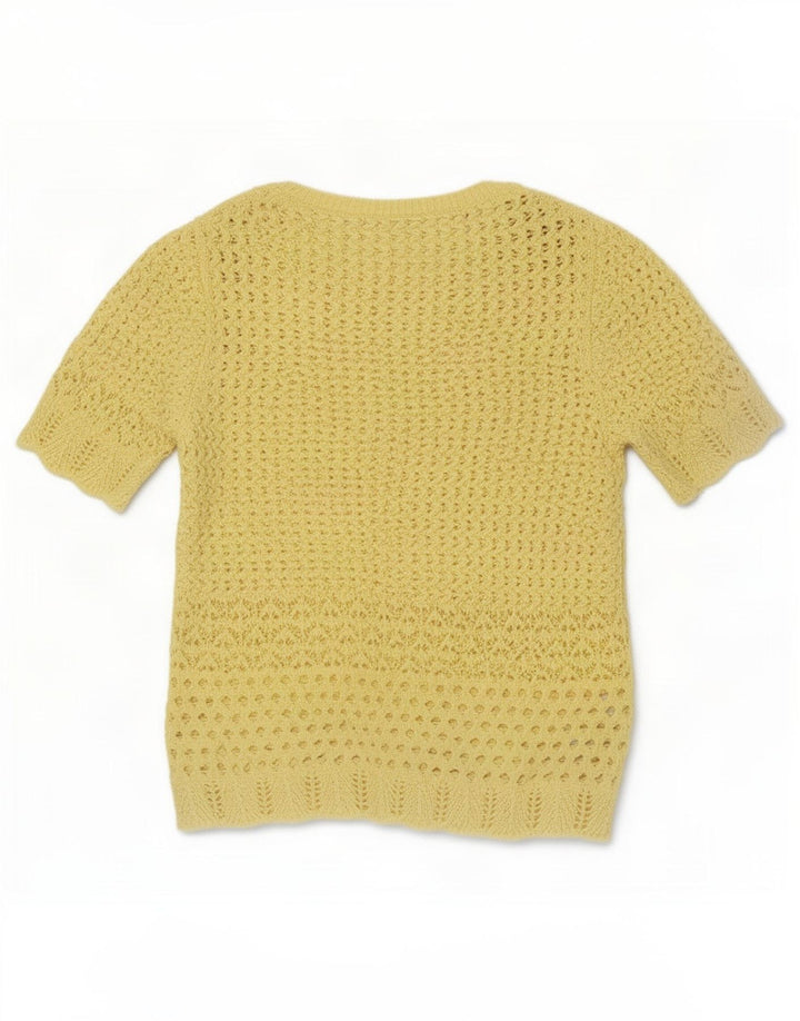 Marks & Spencer Blusa de crochet para mujer Top UK 12 Poliéster amarillo medio