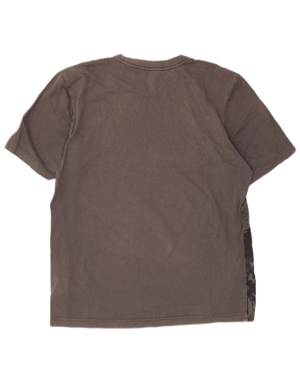 Adidas - Camiseta con estampado abstracto para hombre, talla pequeña, algodón gris