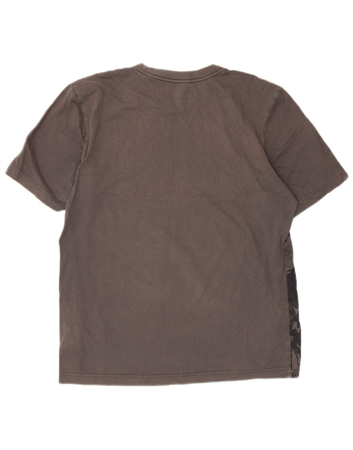 Adidas - Camiseta con estampado abstracto para hombre, talla pequeña, algodón gris