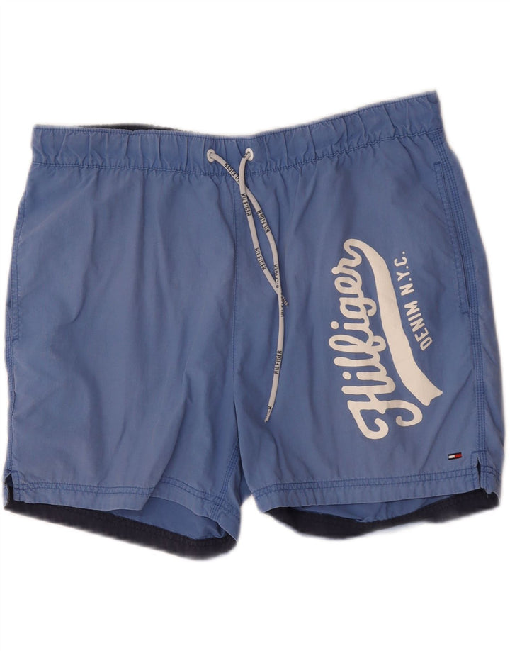 Tommy Hilfiger Shorts De Baño Gráficos Para Hombre Poliéster Azul Grande