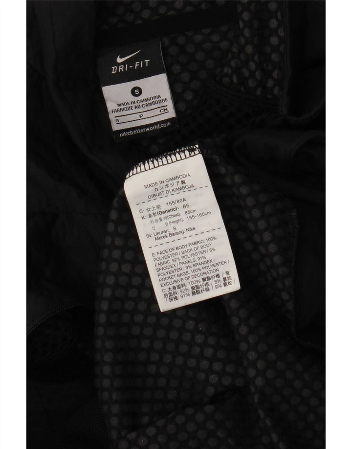 Nike Dri Fit - Chándal con cremallera y cuello para hombre, talla pequeña, poliéster negro