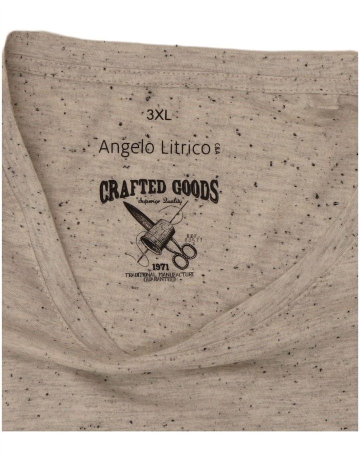 Angelo Litrico Camiseta gráfica para hombre Top 3XL Gris Colorblock Algodón