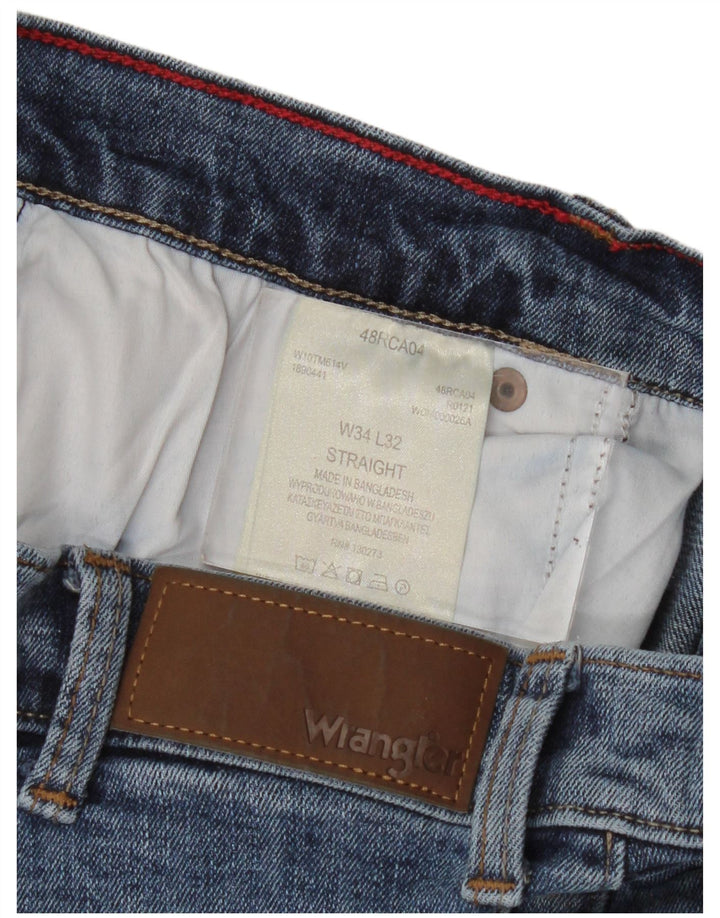 Wrangler Vaqueros rectos para hombre W34 L32 Algodón azul
