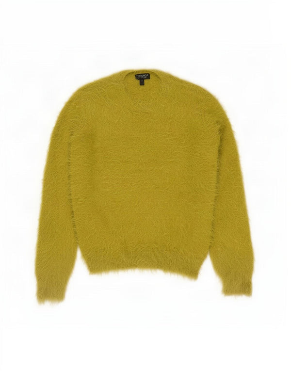 Topshop Jersey de cuello redondo para mujer UK 6 XS Nylon amarillo