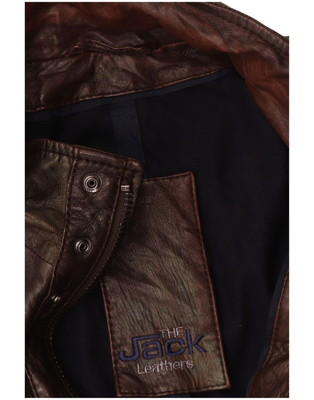 Chaqueta de cuero vintage para hombre IT 54 2XL cuero marrón