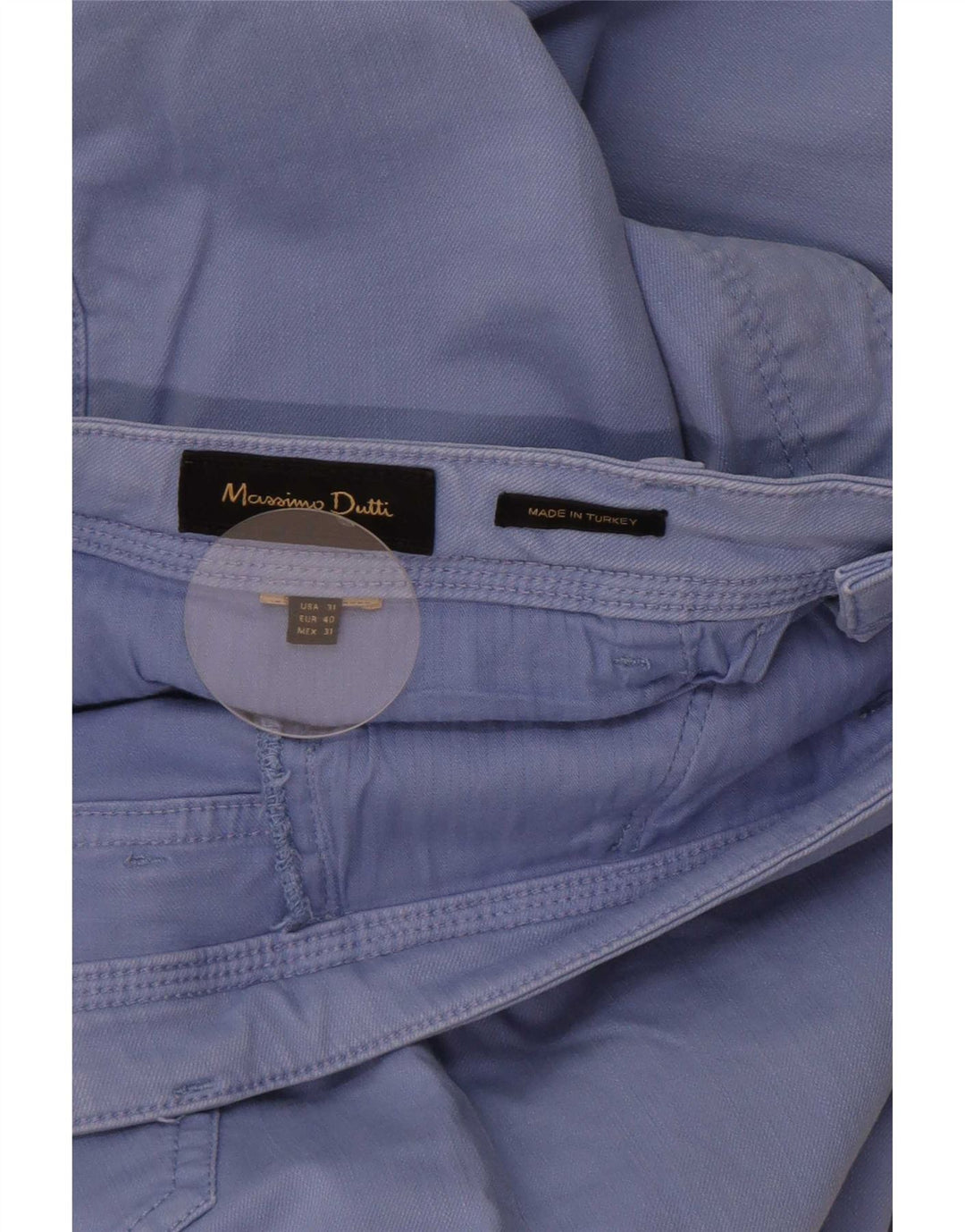 Massimo Dutti Pantalón Casual Slim Hombre EU 40 Medium W31 L29 Azul