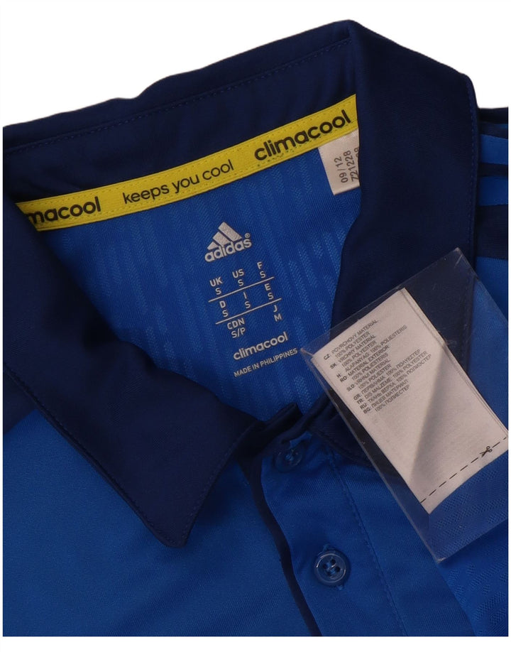 ADIDAS Polo Climacool para hombre pequeño poliéster color block azul pequeño