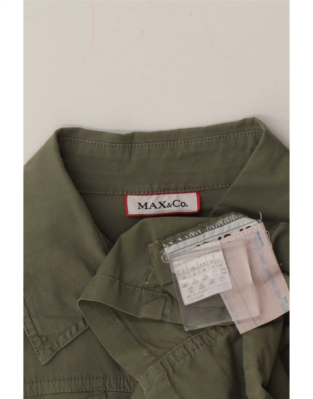 Max & Co. Camisa tipo jersey de manga corta para mujer UK 8 Small Caqui