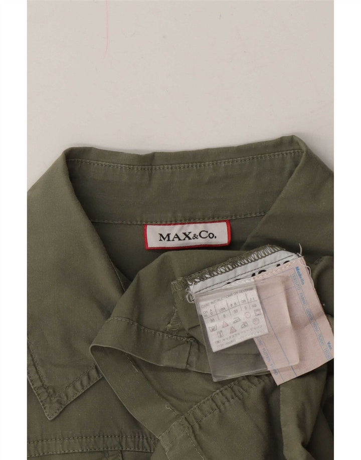 Max & Co. Camisa tipo jersey de manga corta para mujer UK 8 Small Caqui