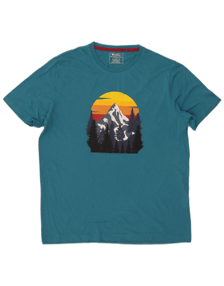 Camiseta estampada para hombre de Mountain Warehouse Top grande de algodón azul
