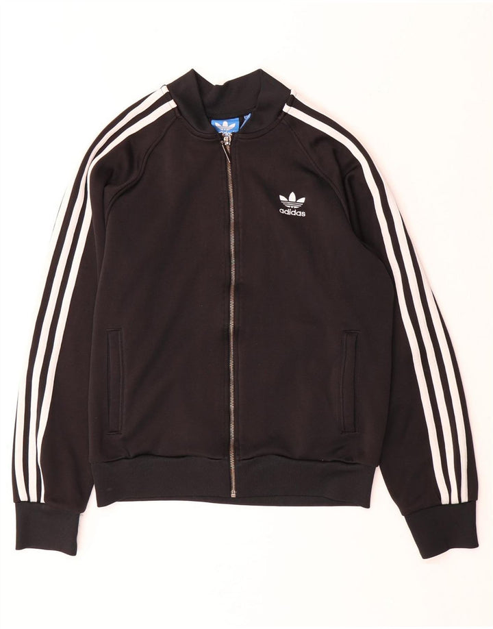 ADIDAS Chaqueta de chándal para mujer UK 14 Mediana Algodón negro