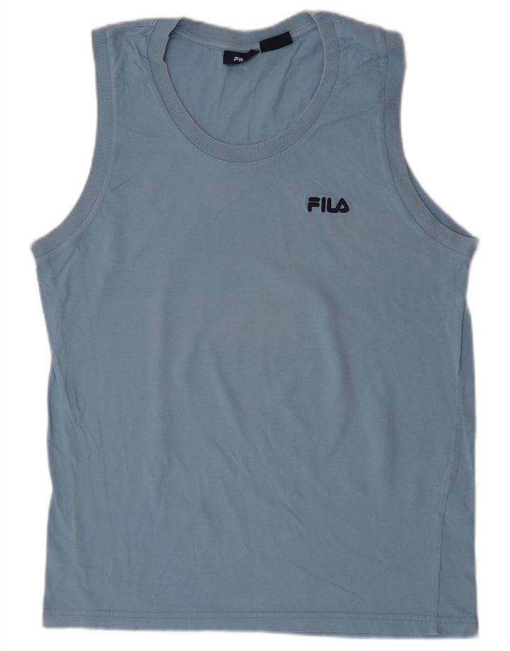 FILA Hombre Chaleco Top Algodón Azul Medio