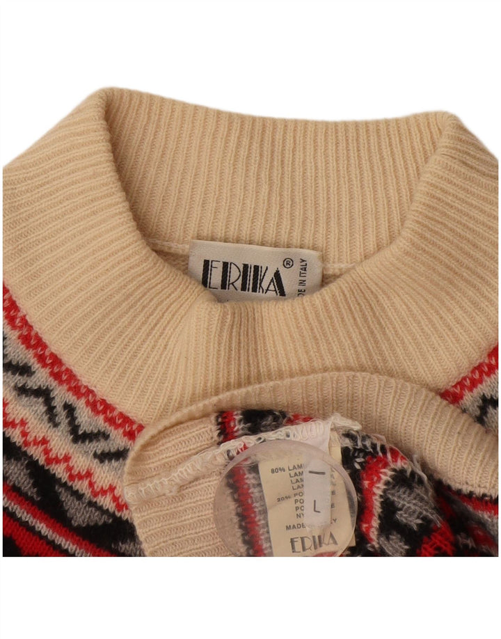 Erika - Jersey extragrande con cuello de tortuga para mujer, talla 40, color blanco roto