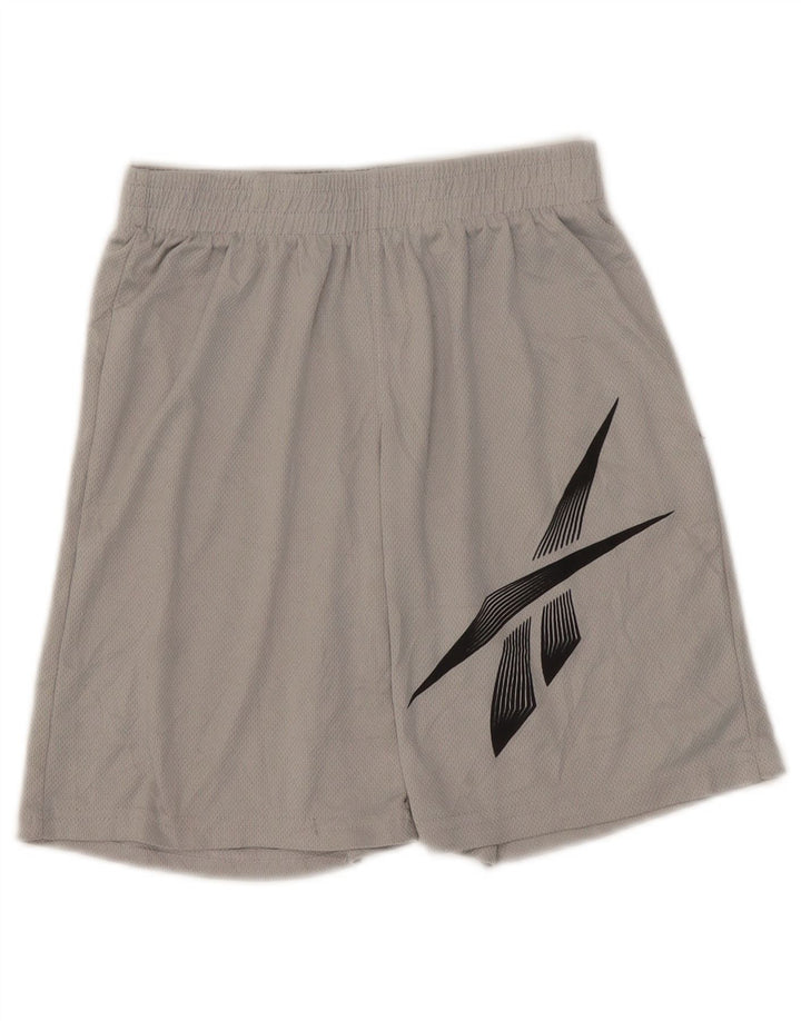 Reebok Pantalones cortos deportivos gráficos para niños 11-12 años Gris Poliéster