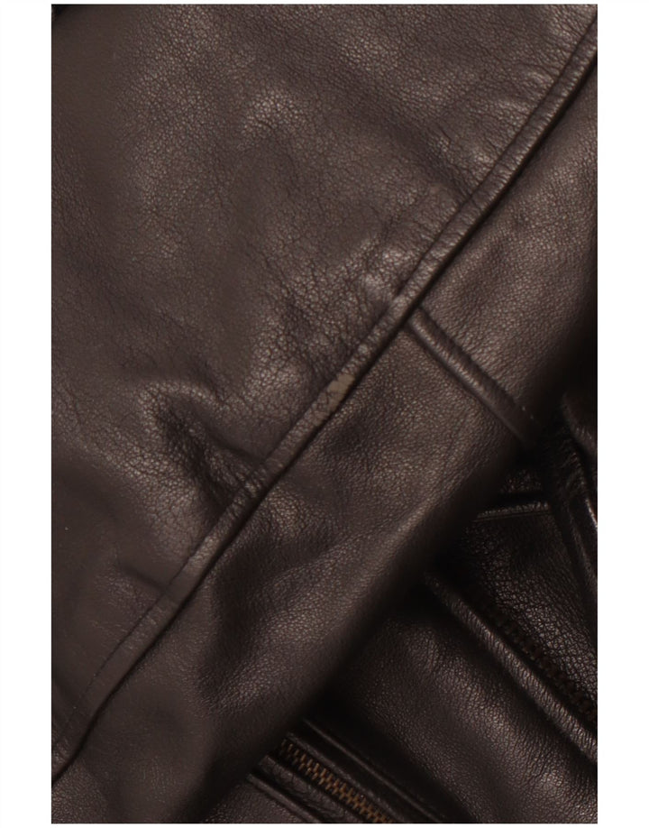 VINTAGE Chaqueta biker de cuero para hombre Reino Unido 36 Pequeño Negro