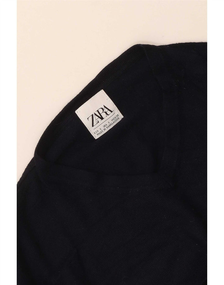 Zara Hombre Jersey Con Cuello En V Jersey Pequeño Azul Marino