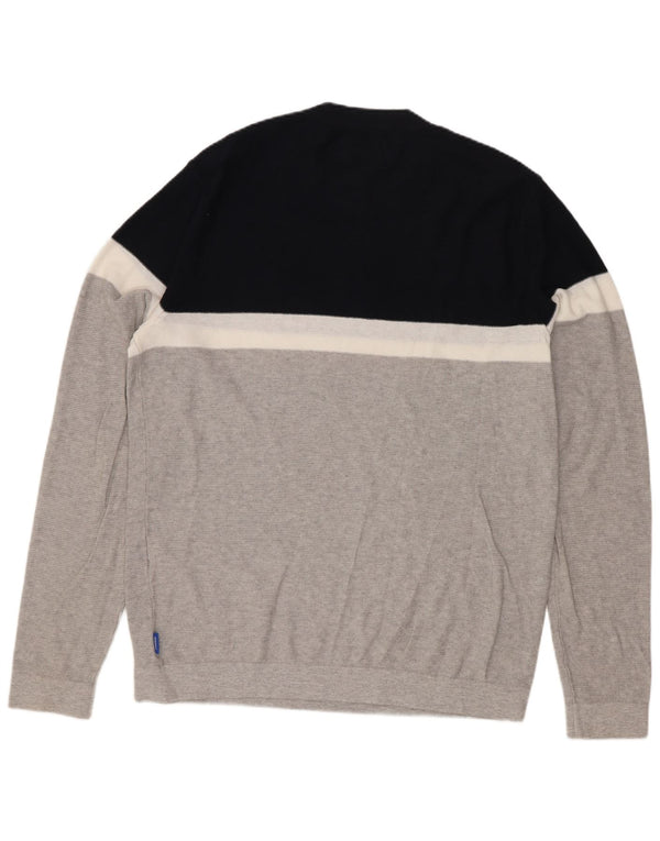 Jack & Jones Hombre Jersey De Cuello Redondo De Algodón Color Block Gris Medio