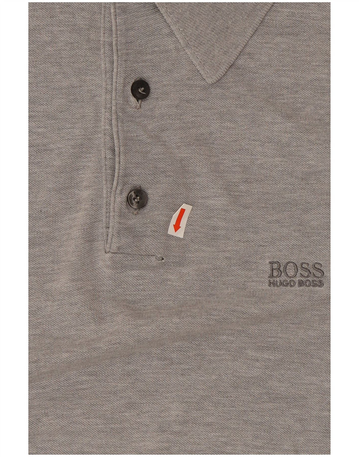 Polo Hugo Boss Hombre De Algodón Moteado Gris Medio