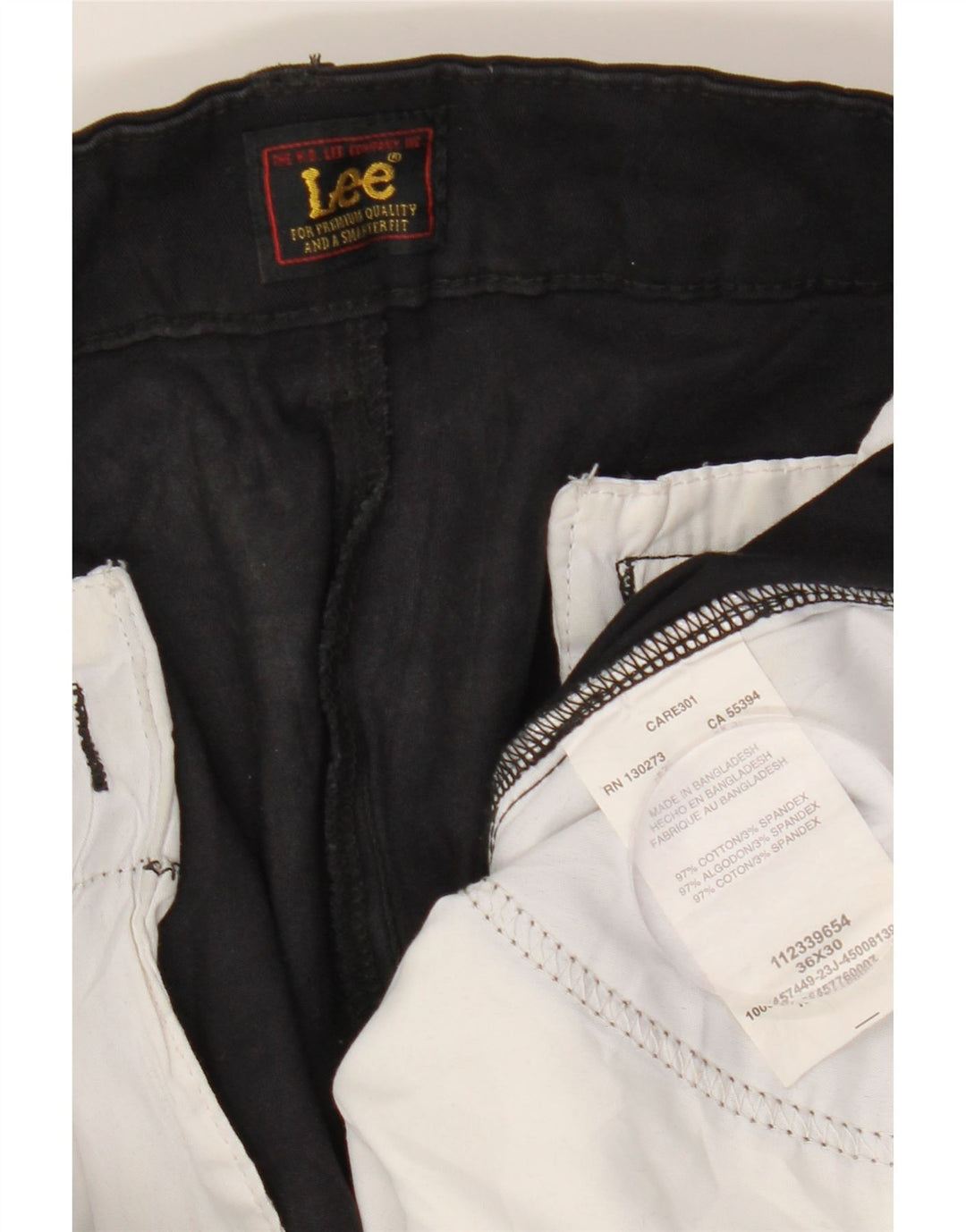 Pantalones chinos rectos Lee para hombre W36 L30 Algodón negro