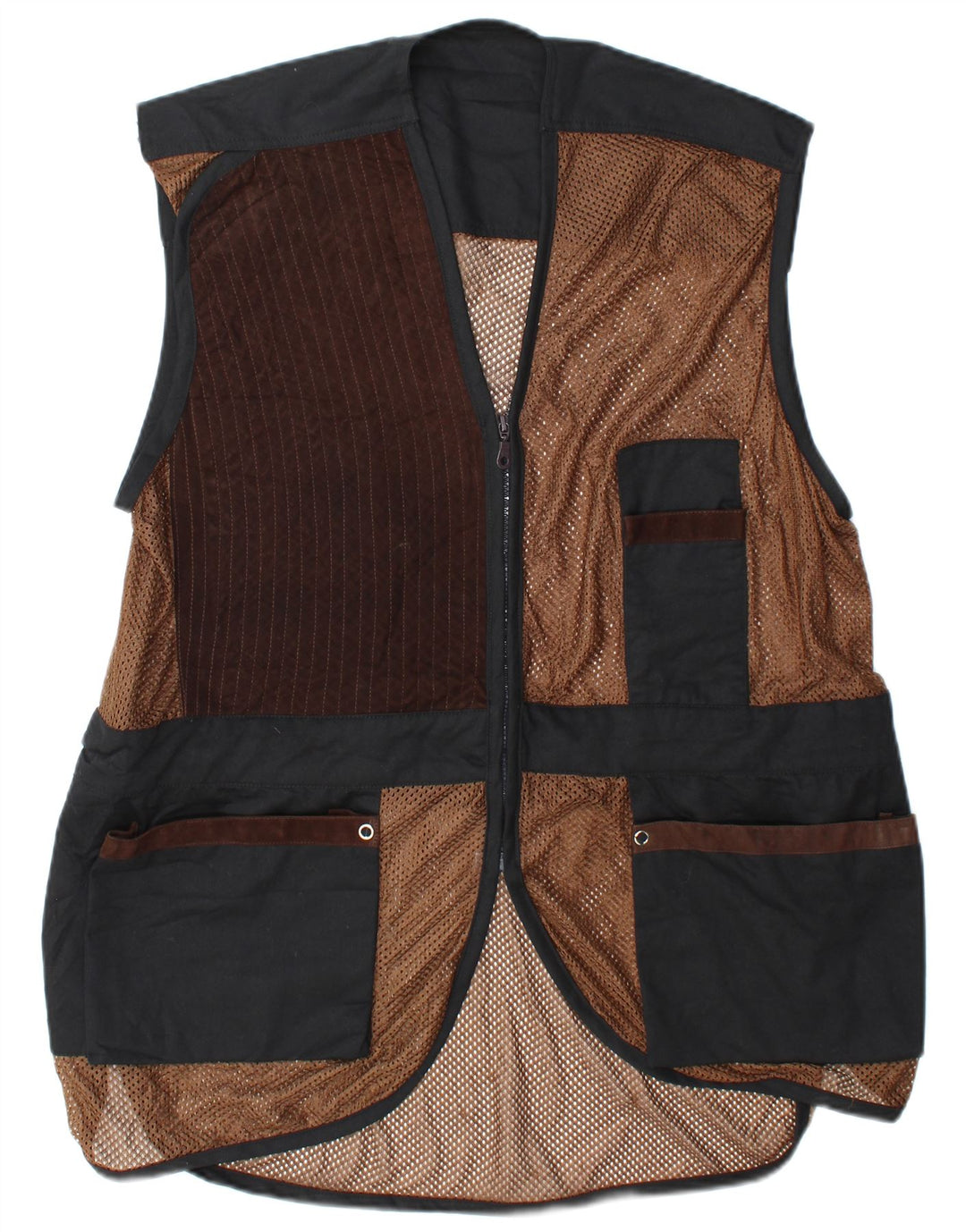 Vintage hombres utilidad gilet grande multicolor patchwork