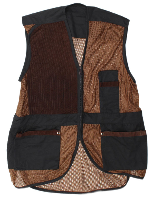 Vintage hombres utilidad gilet grande multicolor patchwork