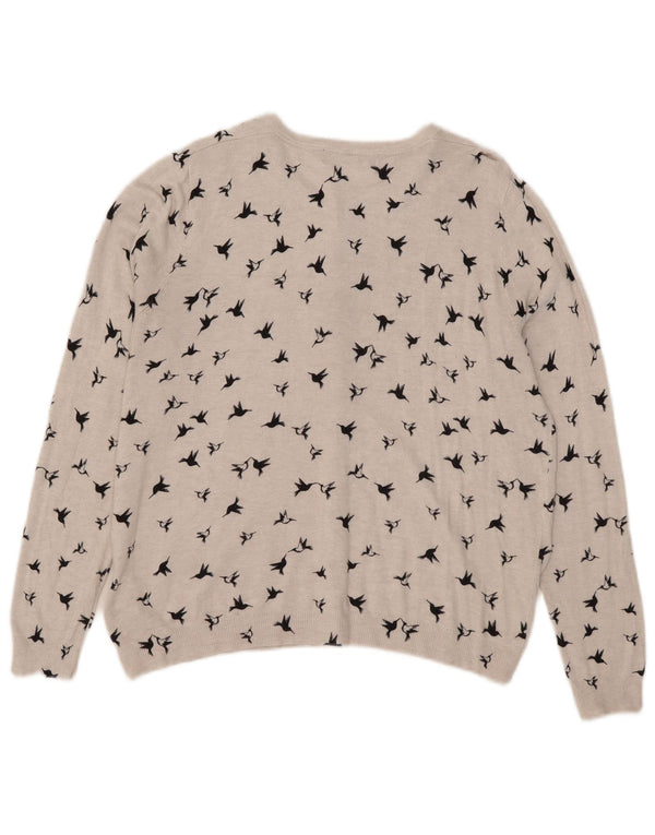 Marks & Spencer Suéter Cárdigan Gráfico para Mujer UK 40 XL Viscosa Gris