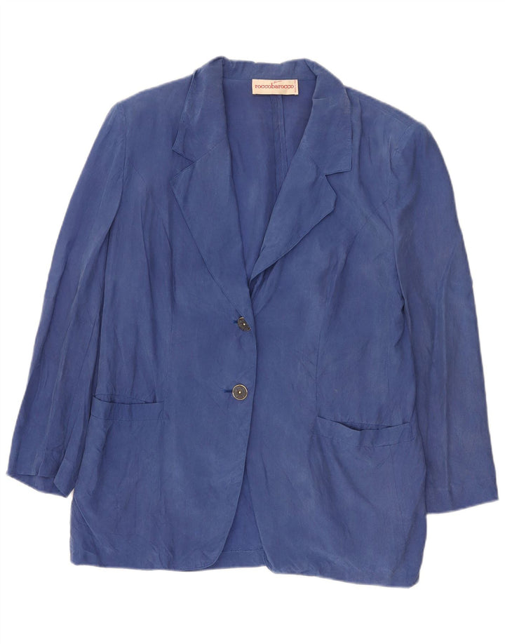 Roccobarocco Chaqueta tipo blazer de 2 botones para mujer UK 42 Azul medio