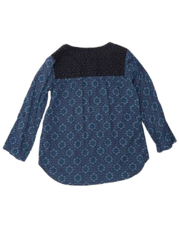 Blusa de manga 3/4 para mujer de Fat Face UK 8 Small Blue Paisley Cotton